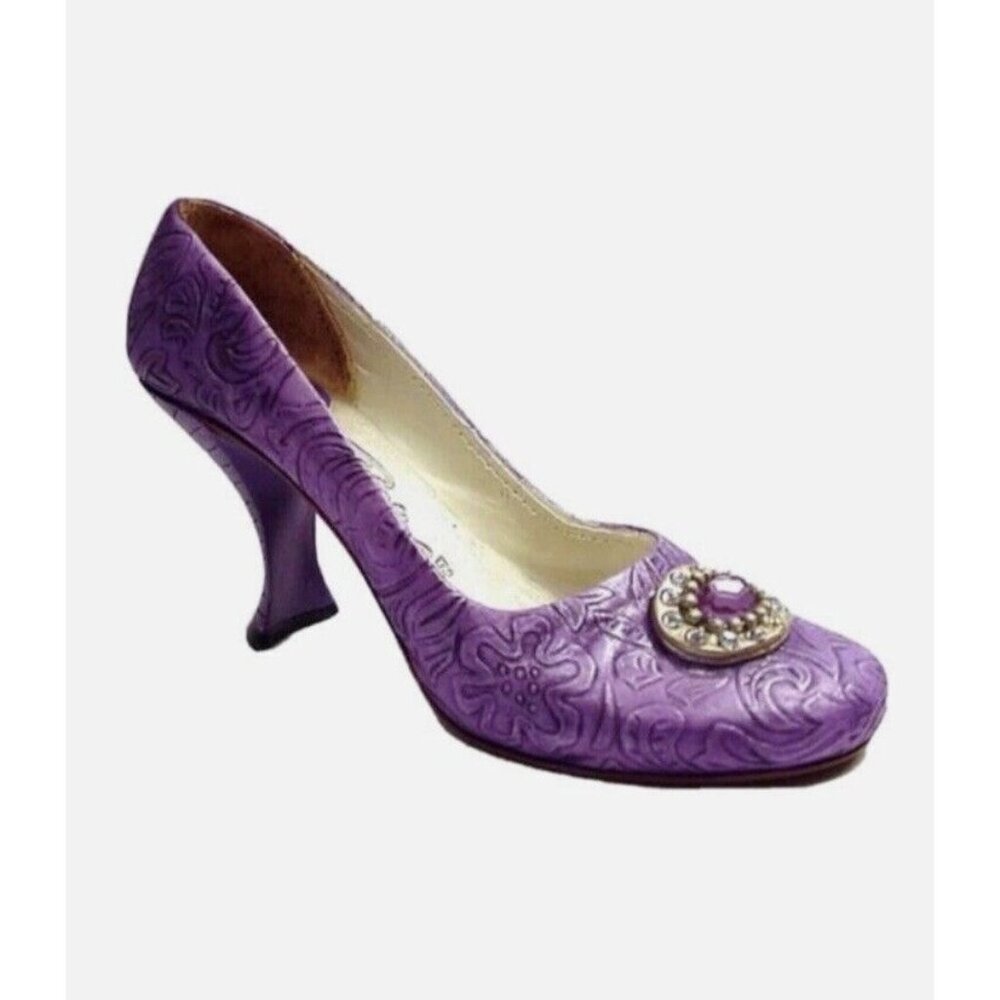 Just The Right Shoe Jewelled Plum by Lorraine Vail, VTG Purple Mini Heel Decor